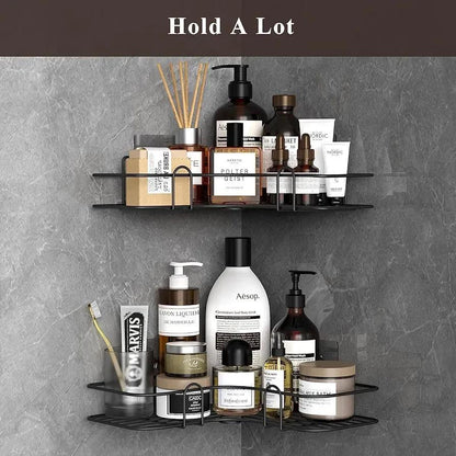 No-Drill Corner Shower Shelf – Adhesive Wall-Mounted Bathroom Organizer