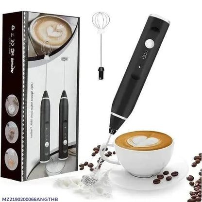 Electric Milk Frother with Dual Whisk Attachments