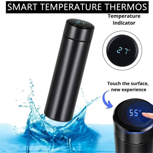 Smart Temperature Display Water Bottle – Stainless Steel Thermos